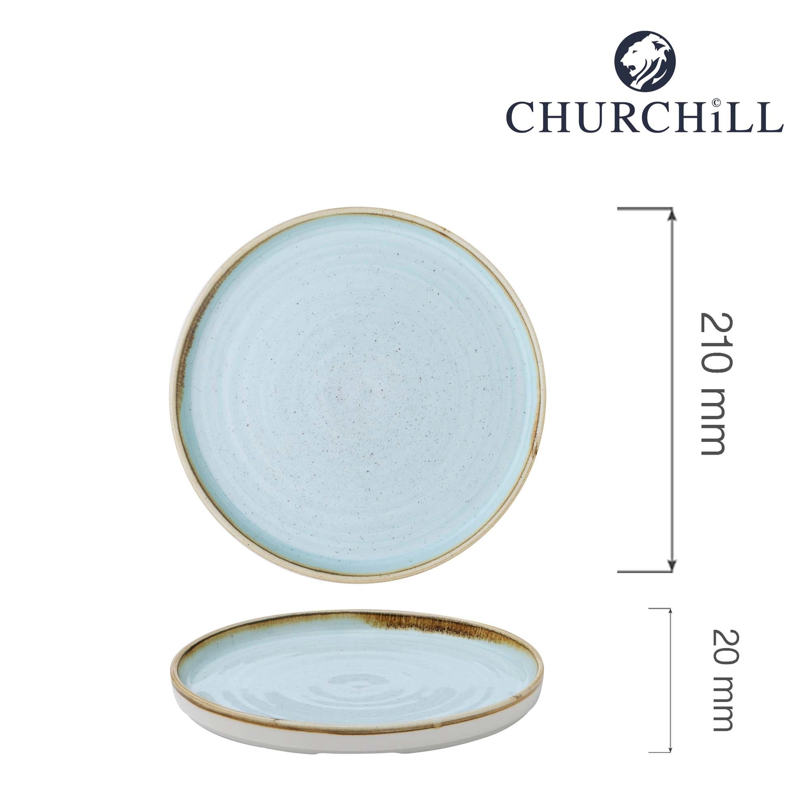 Talerz z wysokim rantem Duck Egg, Ø210 mm | CHURCHILL, Stonecast Duck Egg Blue