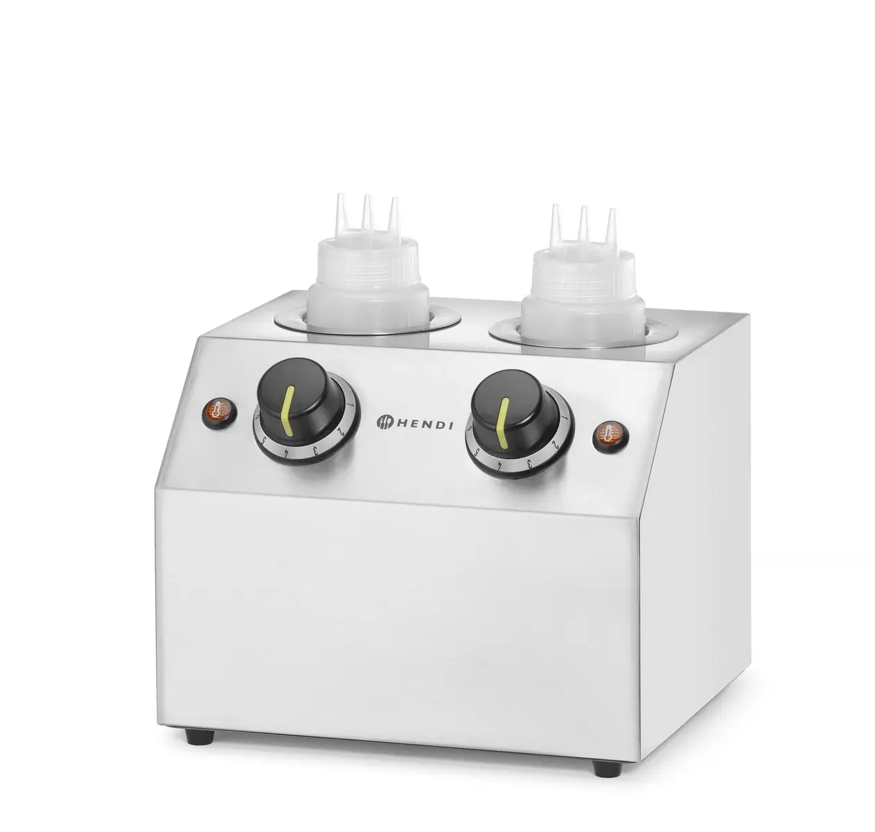 Podgrzewacz do sosów podwójny, 1,3 l, 220-240 V, 0,4 kW, 270x223x282 mm | HENDI, 201725