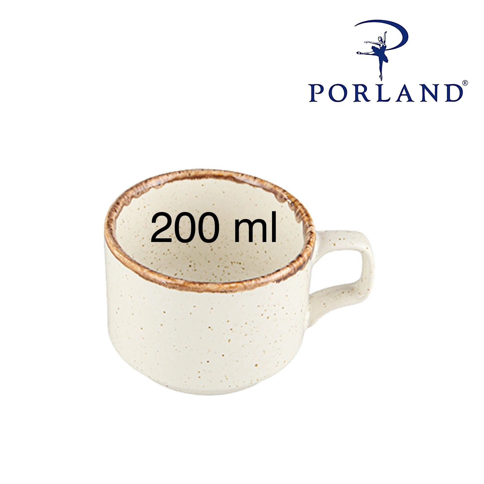 Filiżanka sztaplowana do kawy i herbaty, 200 ml, beżowa | PORLAND, Seasons Sand