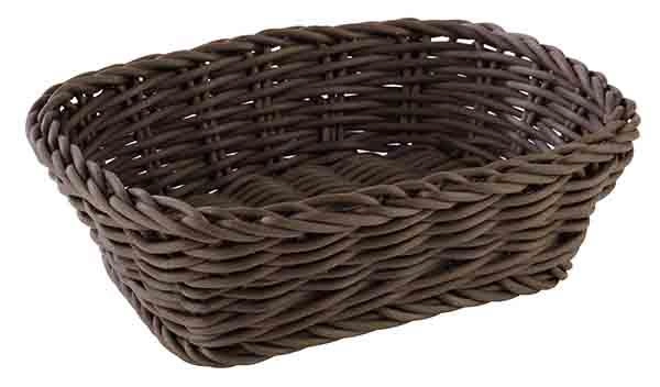 Koszyk prostokątny z polipropylenu 190x130x60 mm, brązowy | APS, Profi Line