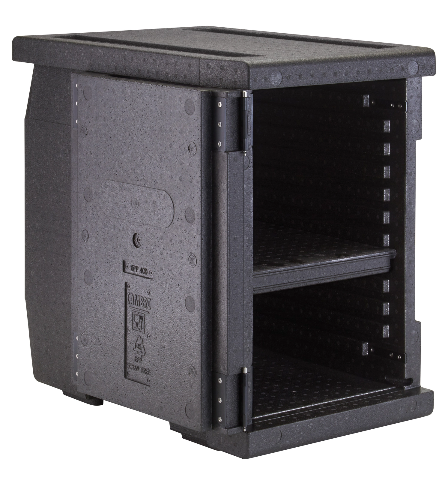 Pojemnik termoizolacyjny GN 1/1 ładowany od przodu, 86 l, 645x440x630 mm, czarny | CAMBRO, GoBox Front Loaders