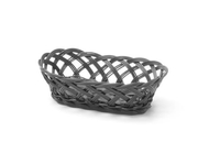 Koszyk pleciony, owalny, 225x130x55 mm, czarny | HENDI, 426234