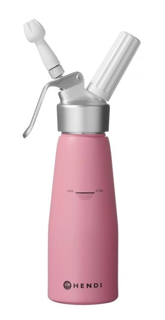 Syfon do bitej śmietany, 0,5 l, pastelowy różowy | HENDI, 975886
