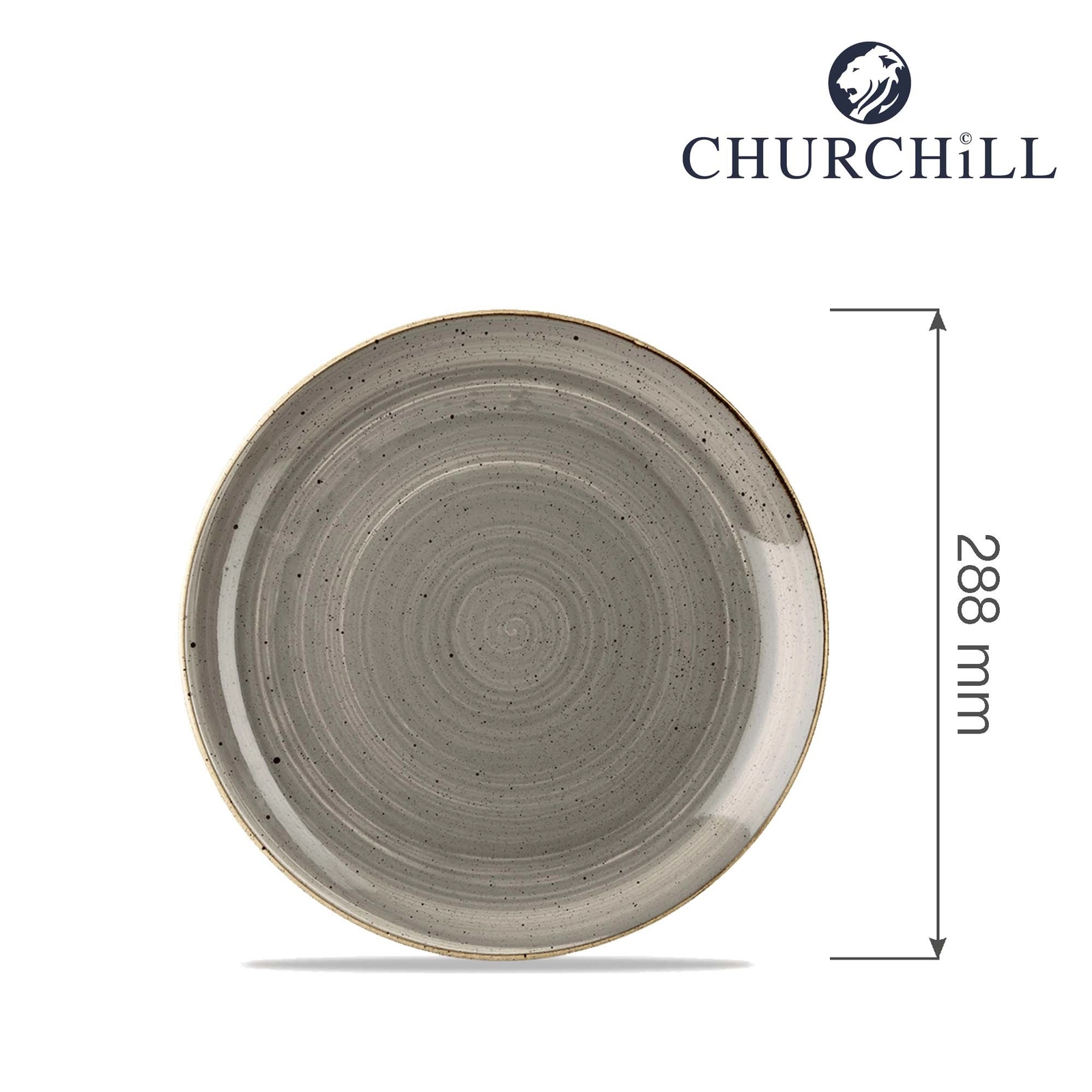 Talerz płytki, Ø288 mm | CHURCHILL, Stonecast Peppercorn Grey