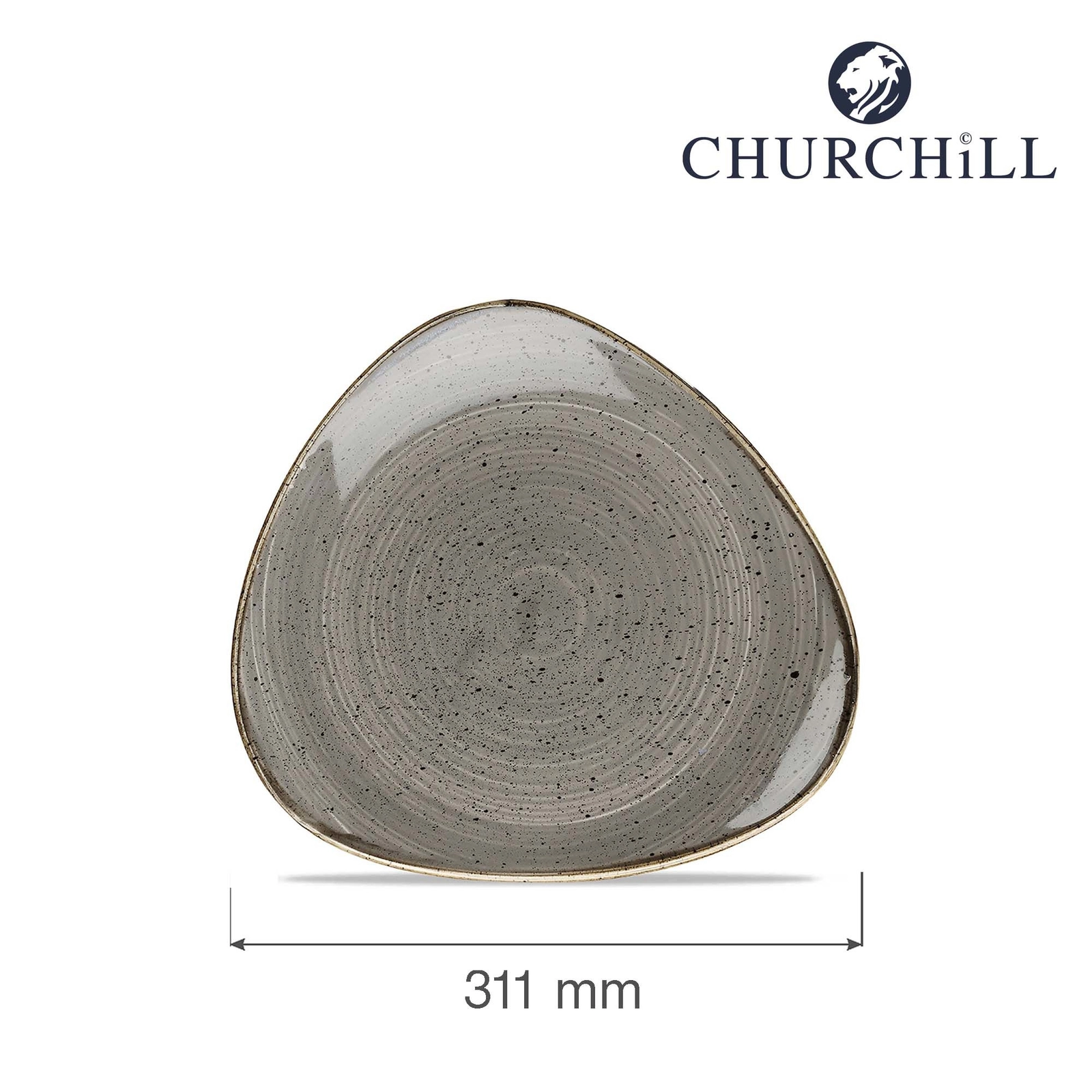 Talerz trójkątny, 265 mm | CHURCHILL, Stonecast Peppercorn Grey