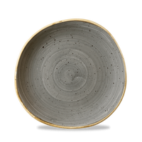 Talerz płytki o organicznym kształcie, Ø210 mm | CHURCHILL, Stonecast Peppercorn Grey