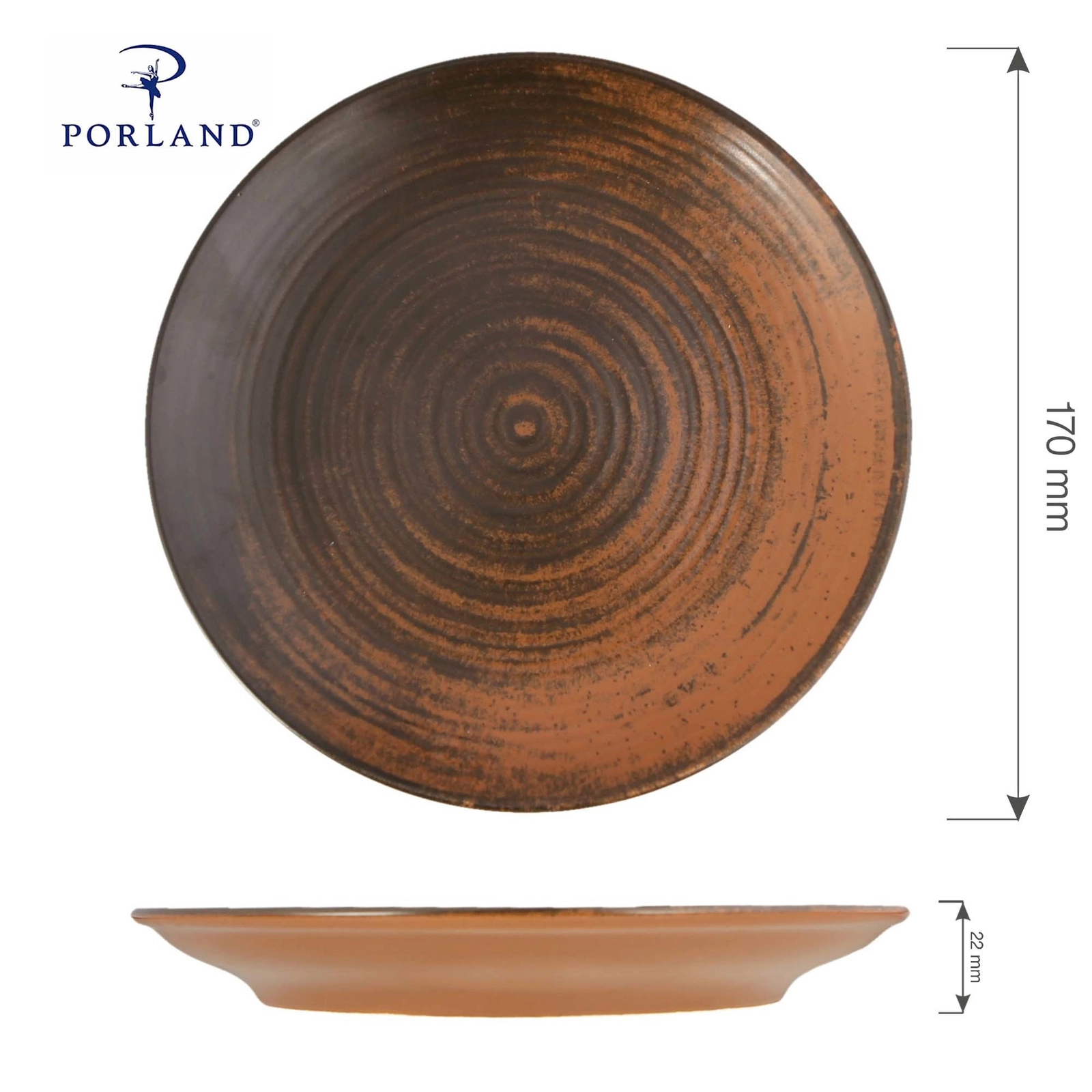 Talerz płytki, Ø170 mm | PORLAND, Lykke Brown