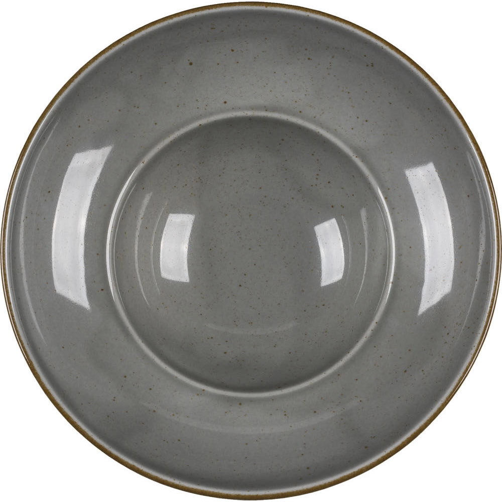 Talerz głęboki do pasty Kaszub z porcelany Ø260 mm, szary | LUBIANA, Art