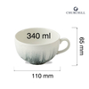Filiżanka do cappuccino, 340 ml, kremowa | CHURCHILL, Tide Black