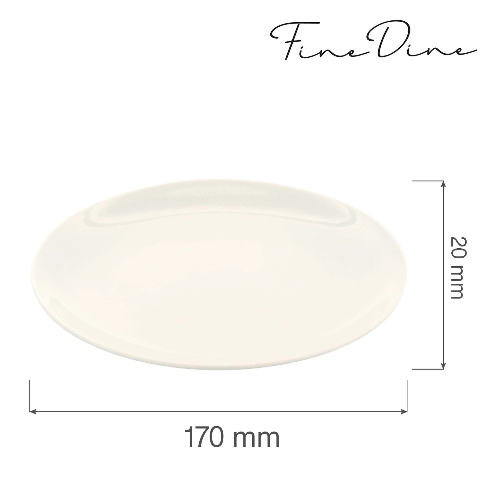 Talerz bez rantu, Ø170 mm | FINE DINE, Crema