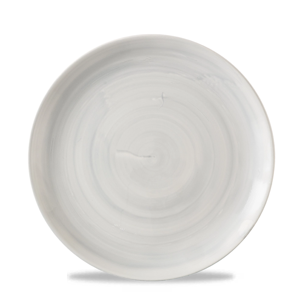 Talerz płytki coupe, Ø220 mm, szary | CHURCHILL, Stonecast Canvas Grey