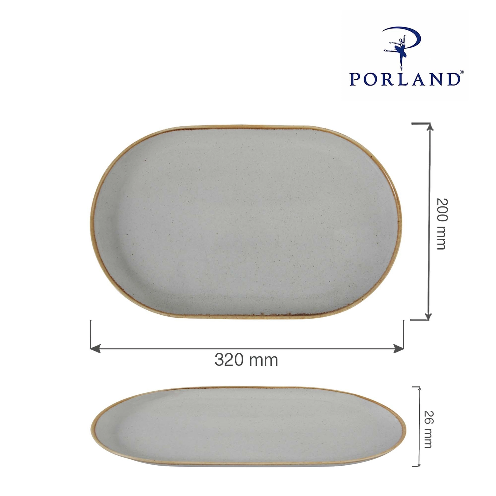 Półmisek owalny, 320×200 mm | PORLAND, Seasons Ashen