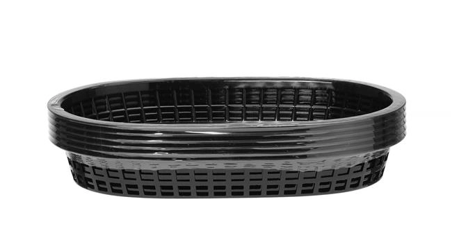 Koszyk do pieczywa, owalny, 275x175x38 mm, czarny, 6 szt. | HENDI, 426890