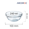 Salaterka Ø103 mm, 240 ml | ARCOROC, Empilable