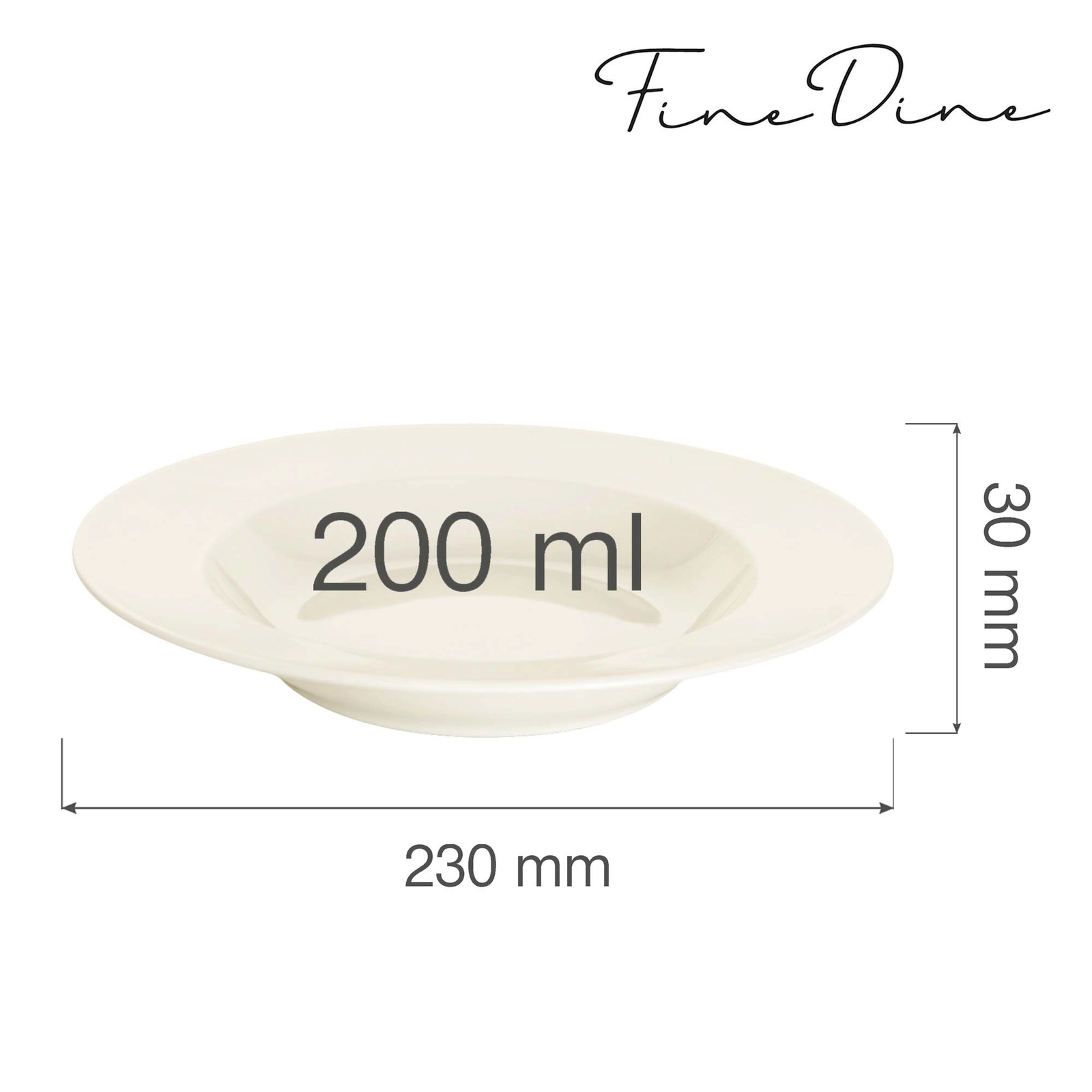 Talerz głęboki, Ø230 mm | FINE DINE, Crema