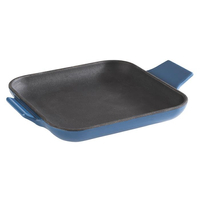 Patelnia żeliwna emaliowana 130x130x20 mm, czarno-niebieska | APS, 88227