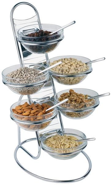 Etażera bufetowa 300×300×480 mm z 6 salaterkami 0,5 l | APS, Little