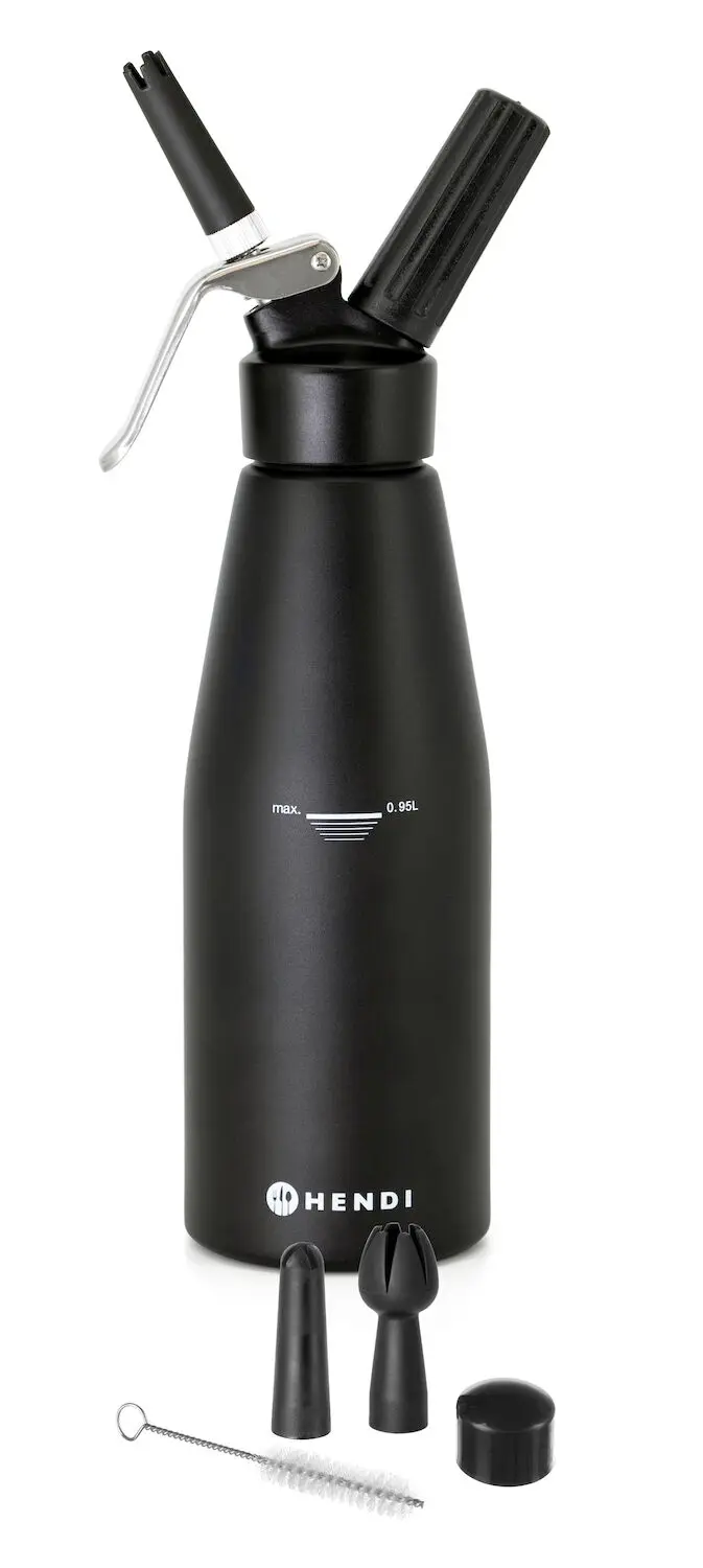 Syfon do bitej śmietany, 0,95 l, czarny | HENDI, Kitchen Line