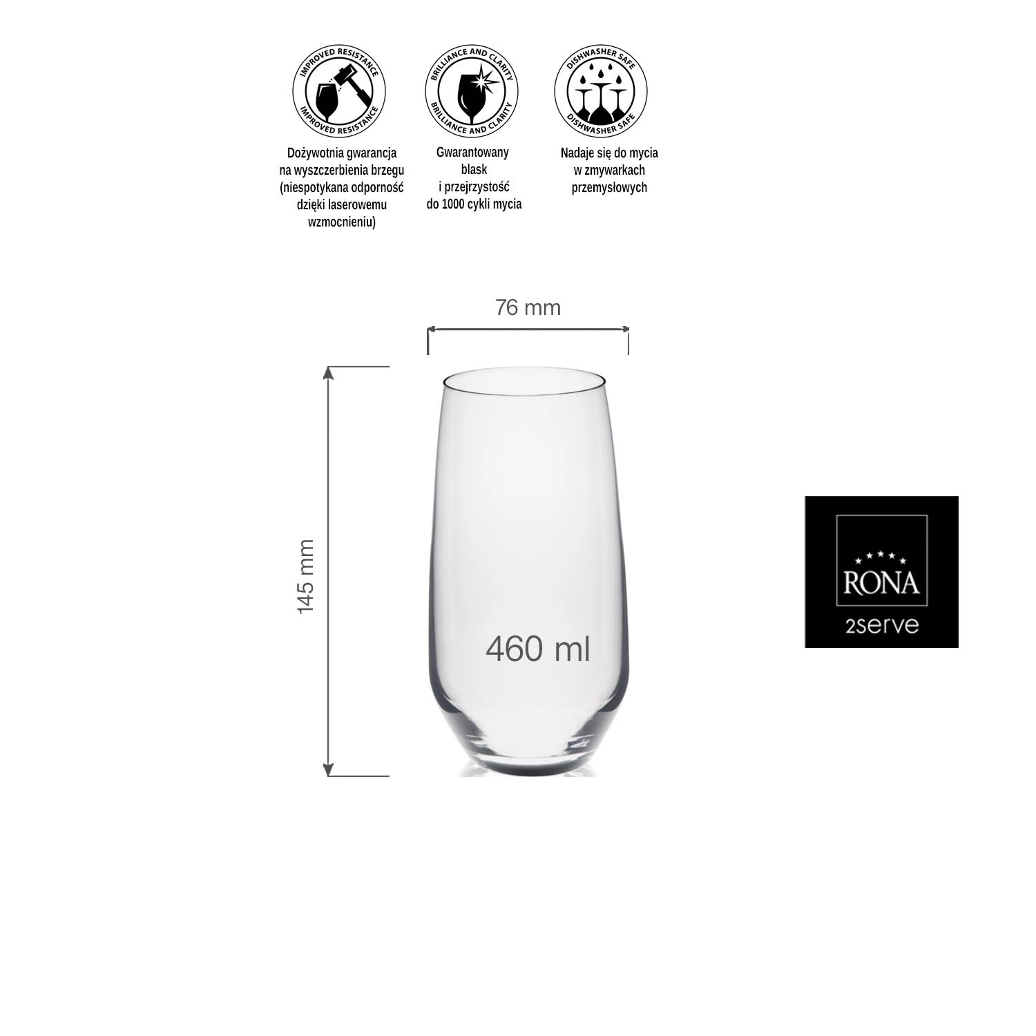 Szklanka wysoka, 460 ml | RONA, Martina