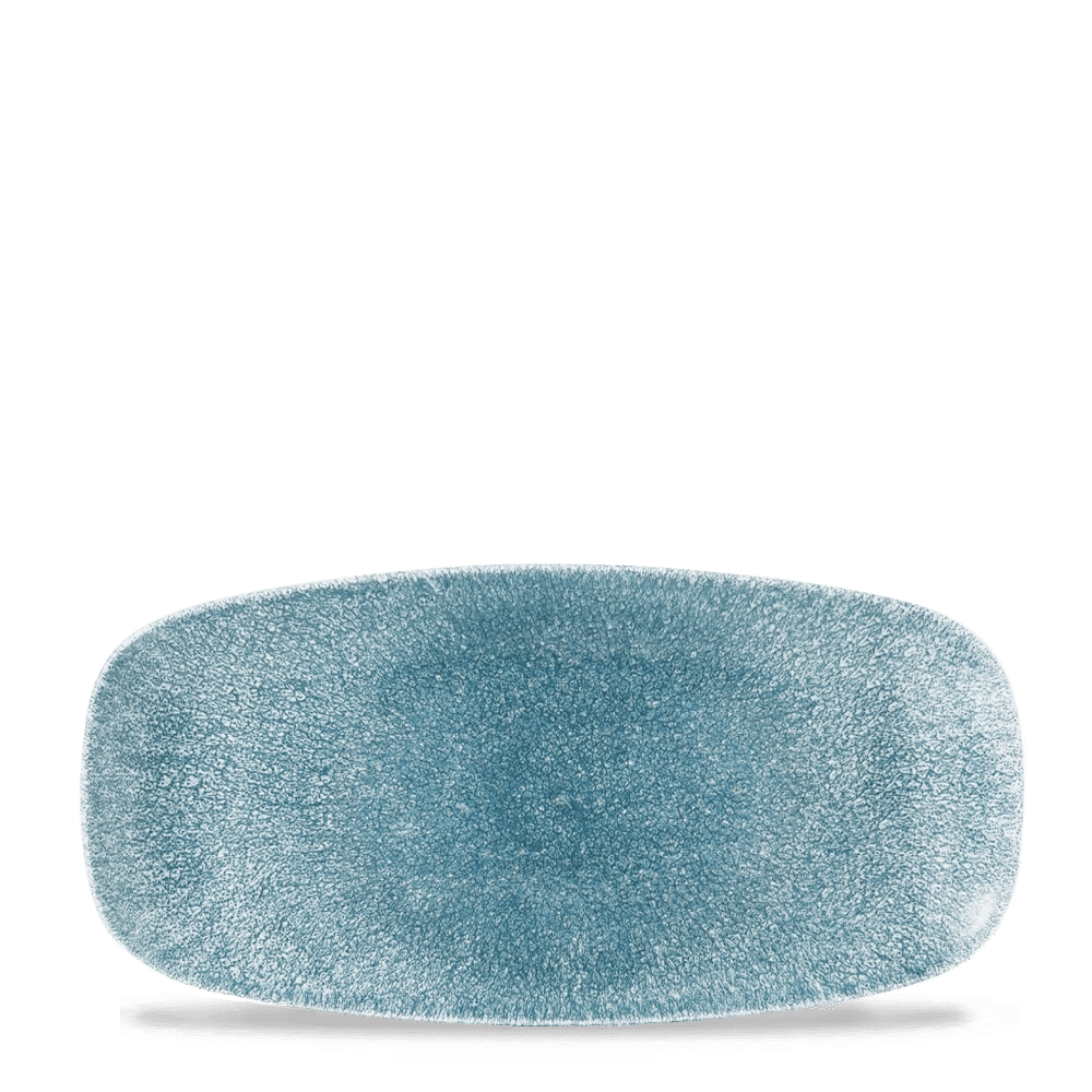 Talerz podłużny, 298x153 mm | CHURCHILL, Raku Topaz Blue