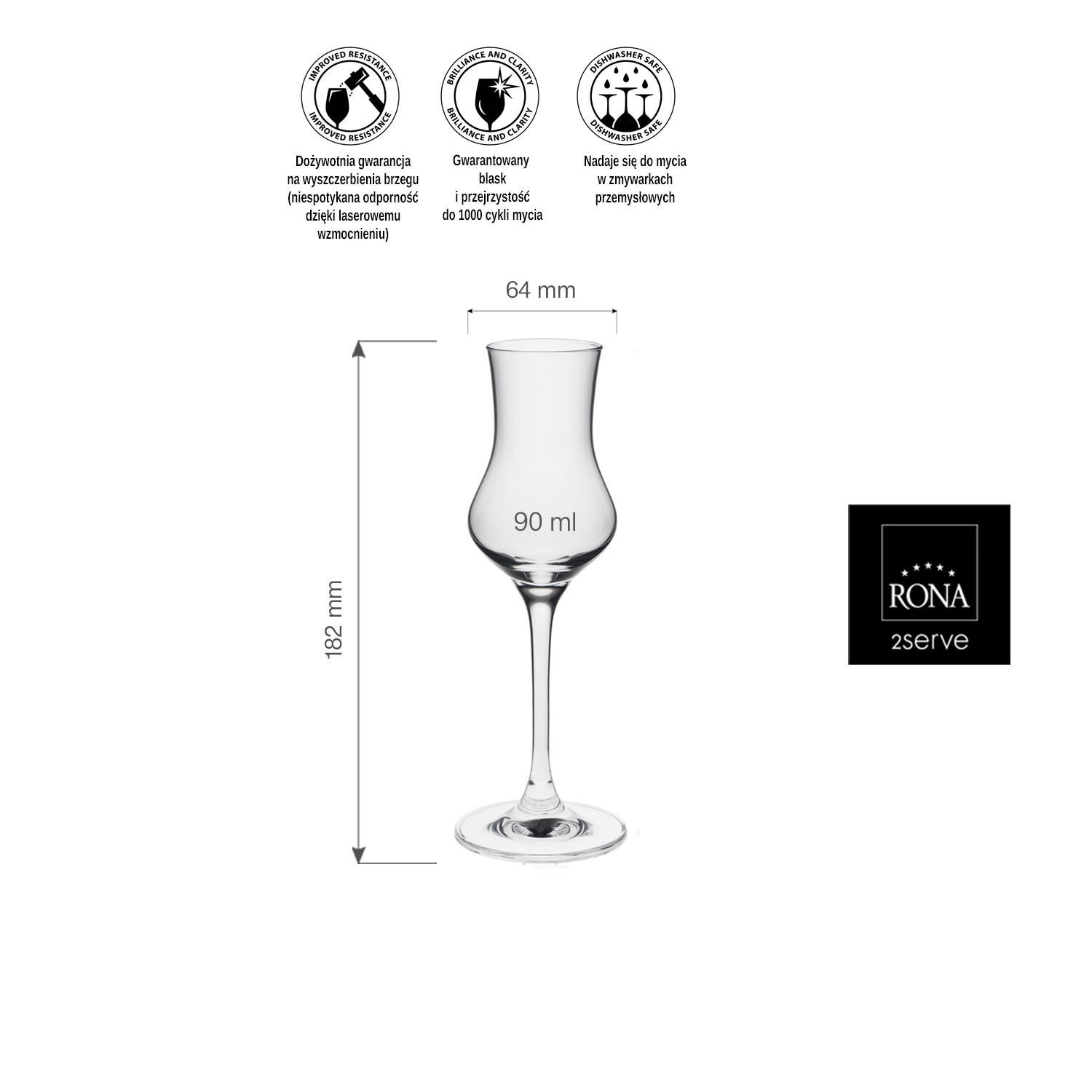 Kieliszek do grappy, 90 ml | RONA, Edition