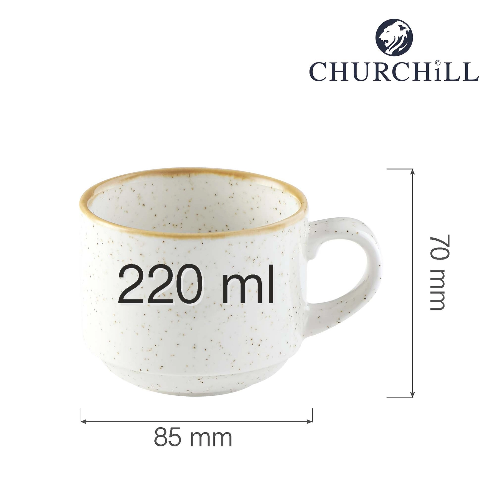 Filiżanka sztaplowana, Ø85 mm, 220 ml | CHURCHILL, Stonecast Barley White