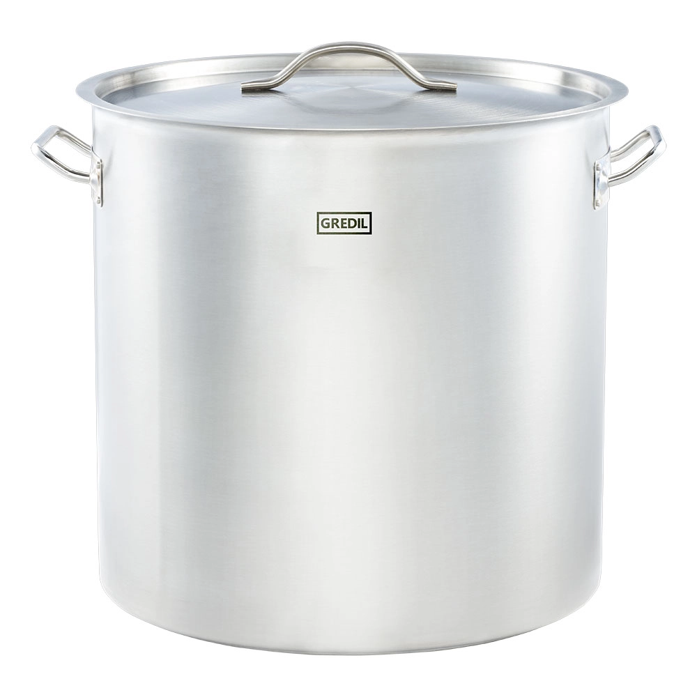 Garnek wysoki ze stali nierdzewnej z pokrywką, o średnicy 450 mm, 71.6 l | GREDIL, 011455