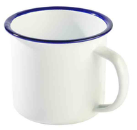 Kubek emaliowany 0,35 l biało-niebieski ze stali emaliowanej | APS, Enamelware