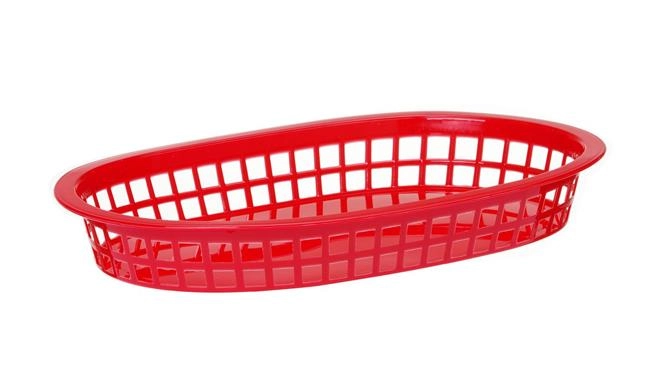 Koszyk do pieczywa, owalny, 275x175x38 mm, czerwony, 6 szt. | HENDI, 426319