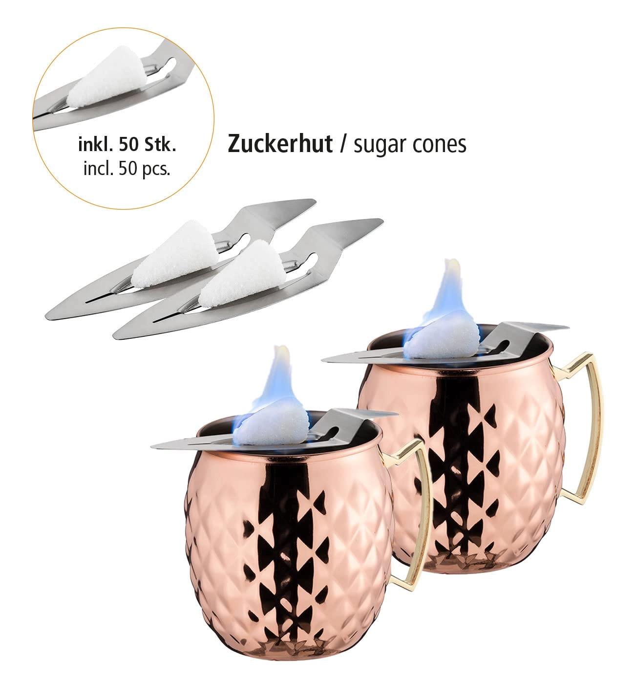 Zestaw do ponczu ognistego ze stali nierdzewnej | APS, Moscow Mule