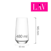 Szklanka wysoka long drink, 480 ml | LAV, Lal376Z