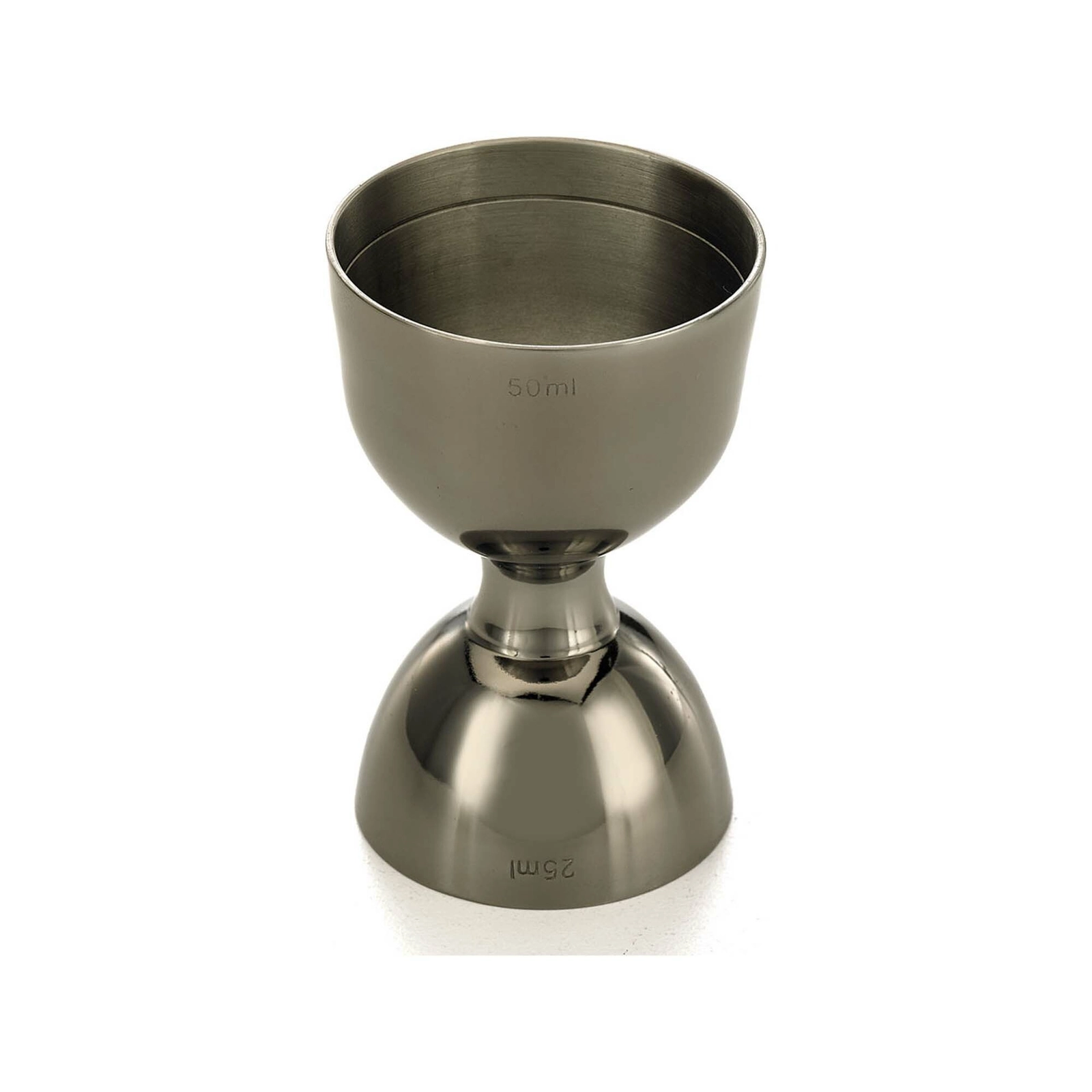 Miarka barmańska Bell z prostą krawędzią, ze stali nierdzewnej, czarna, 25/50 ml | BARFLY, Bell