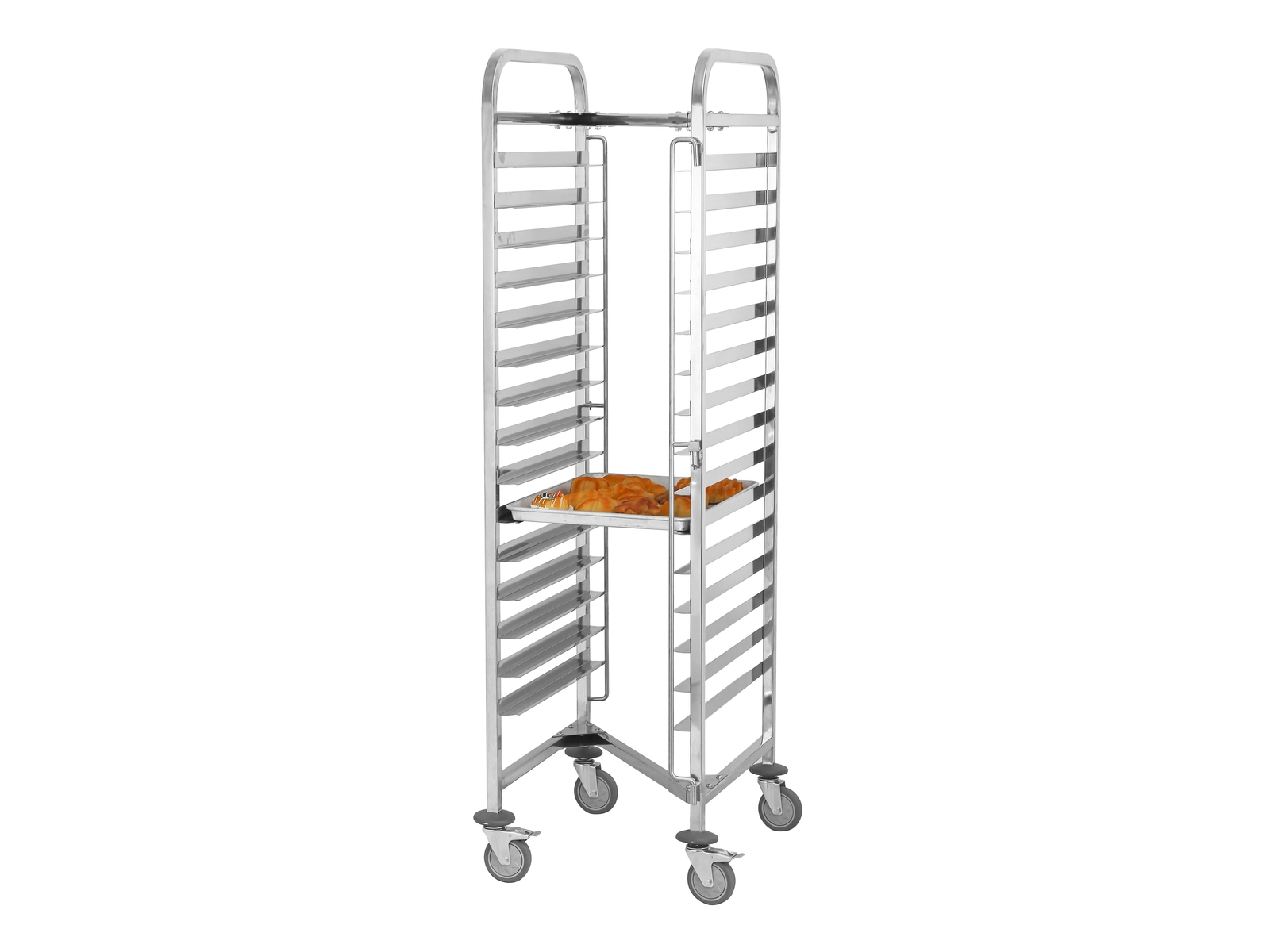 Wózek kompaktowy na 16 blach piekarniczych 600x400 mm transportowy typu Z ze stali nierdzewnej 470x620x1700 mm | TECHNICA, Silver Line