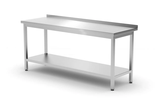 Stół przyścienny z półką, skręcany, 1800x600x850 mm | HENDI, Kitchen Line