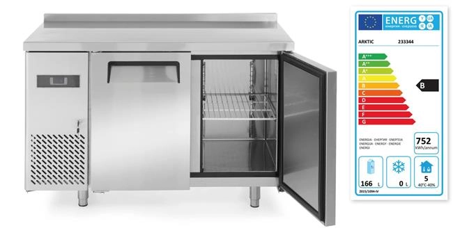 Stół chłodniczy 2-drzwiowy z agregatem bocznym, 166 l, 230V, 0,3 kW, 1200x600x886 mm | ARKTIC, 233344