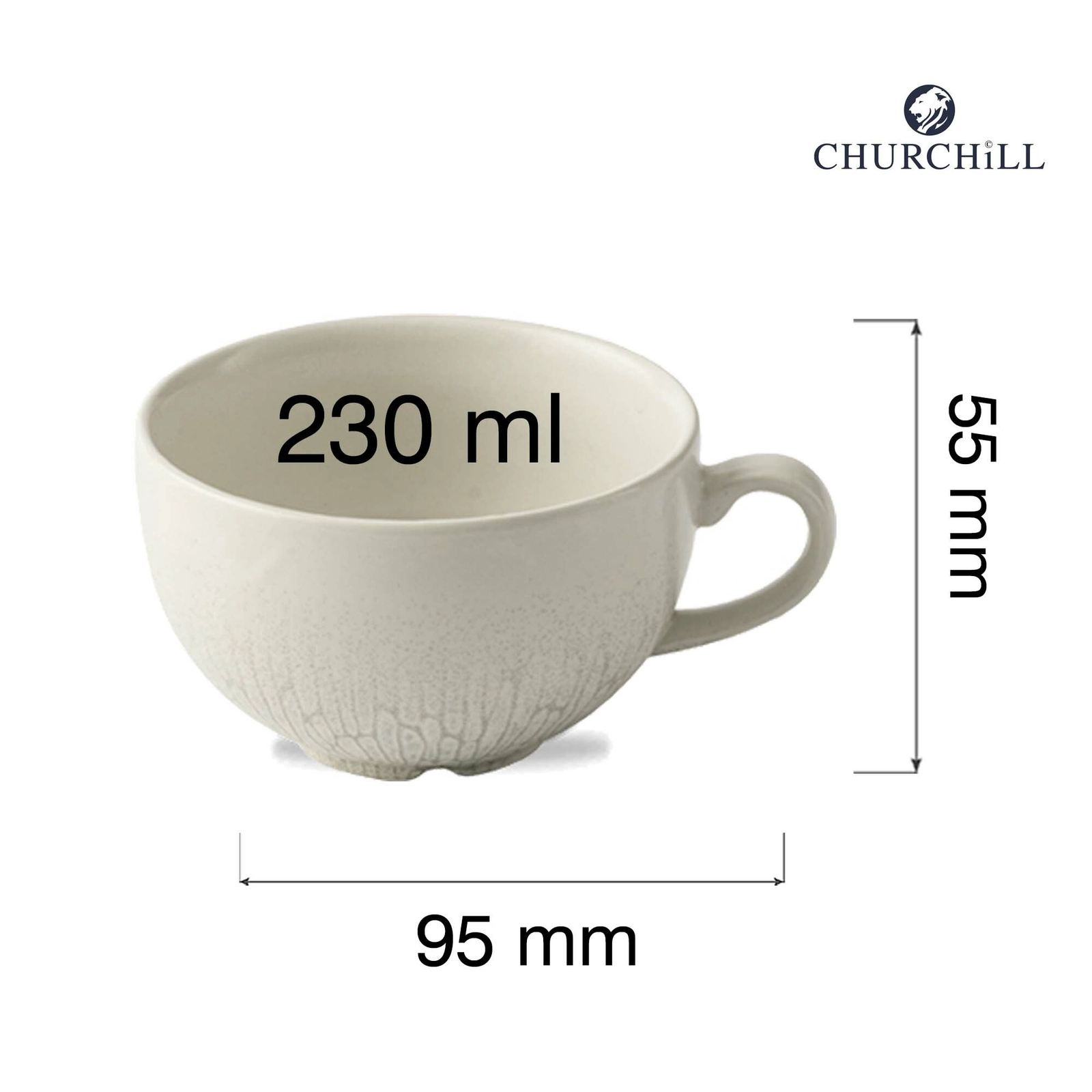 Filiżanka do kawy i herbaty, 230 ml, szara | CHURCHILL, Delta Grey