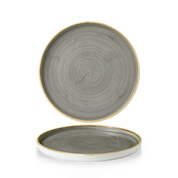 Talerz płytki z rantem, Ø210 mm | CHURCHILL, Stonecast Peppercorn Grey