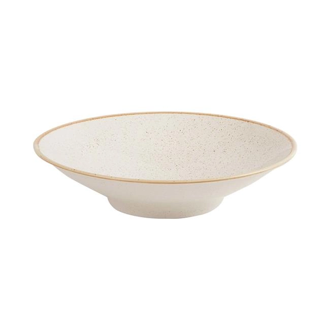 Talerz z porcelany na stopie, kremowy | FINE DINE, Sand