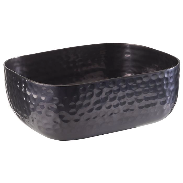 Miska młotkowana z aluminium 0,7 l, 155x120x55 mm, szara | APS, 40692