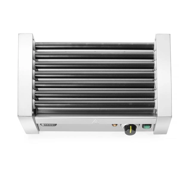 Podgrzewacz rolkowy do parówek jednostrefowy, 7 rolek, 230 V, 0,74 kW, 525×365×176 mm | HENDI, 268506