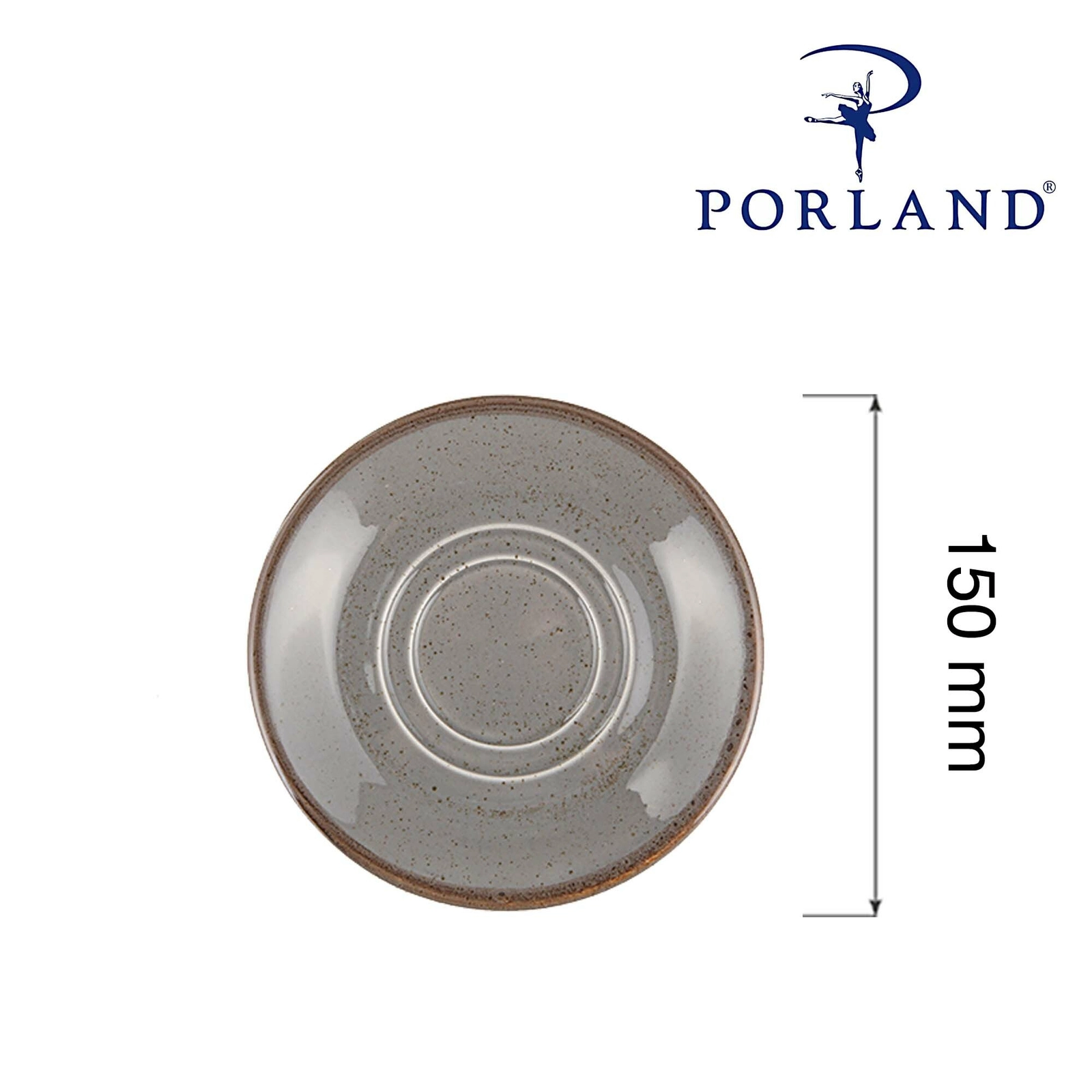 Spodek do filiżanki sztaplowanej, Ø150 mm, szary | PORLAND, Seasons Stone