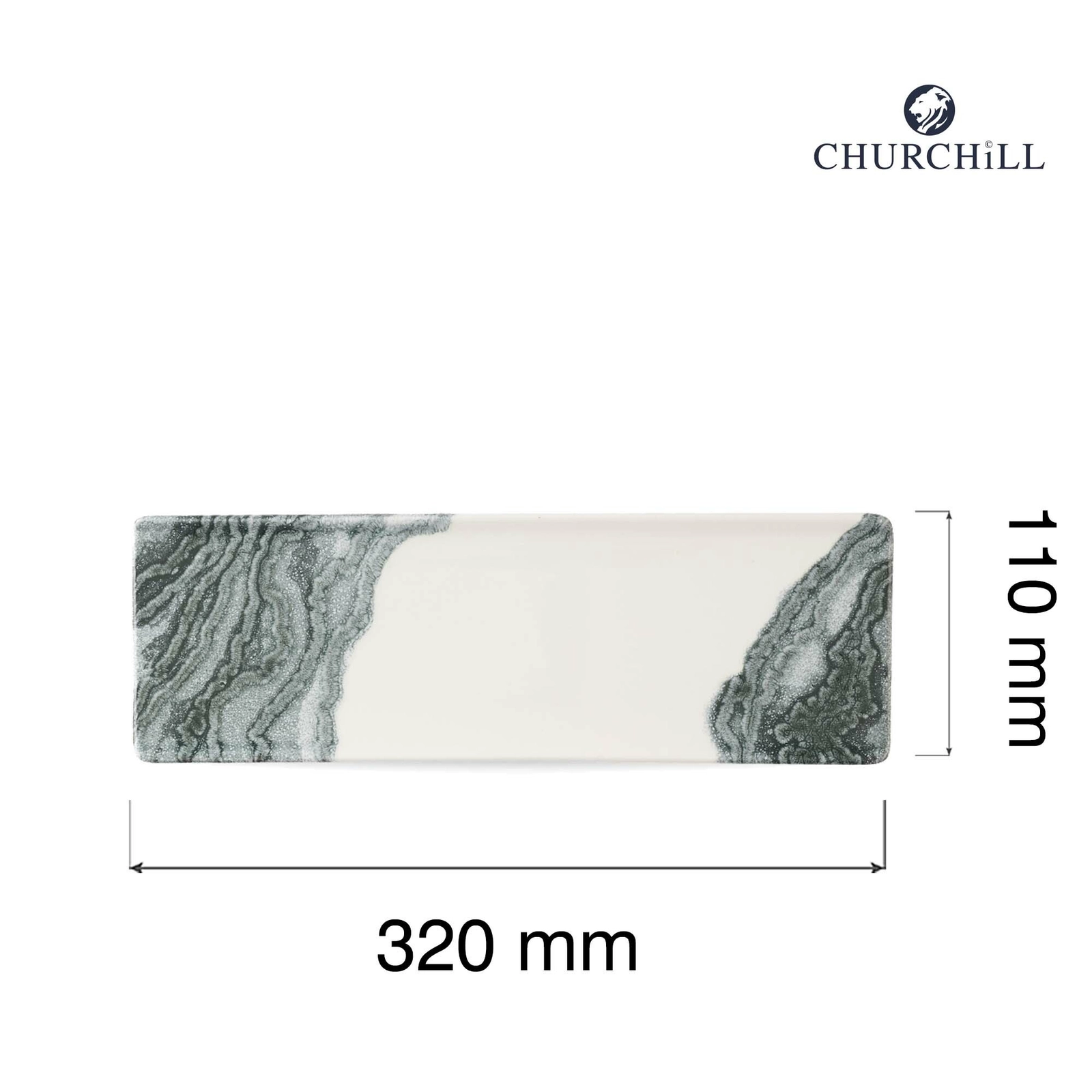 Taca porcelanowa, 320×110 mm, kremowa | CHURCHILL, Tide Black