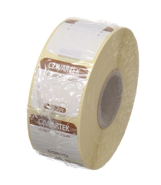 Etykiety Food Safety – wielorazowe, Czwartek, 1000 szt., 25x25 mm | HENDI, 850107