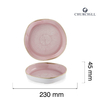 Talerz organiczny z wysokim rantem Ø230 mm, różowy | CHURCHILL, Stonecast Petal Pink