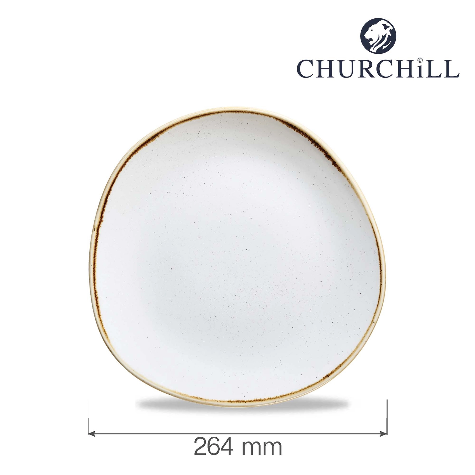 Talerz płytki o organicznym kształcie, Ø264 mm | CHURCHILL, Stonecast Barley White