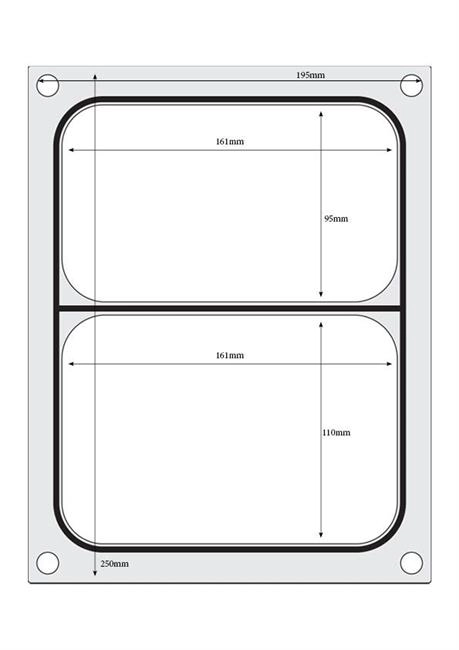 Matryca do zgrzewarki, pojemnik dwudzielny 227x178 mm | HENDI, 805596