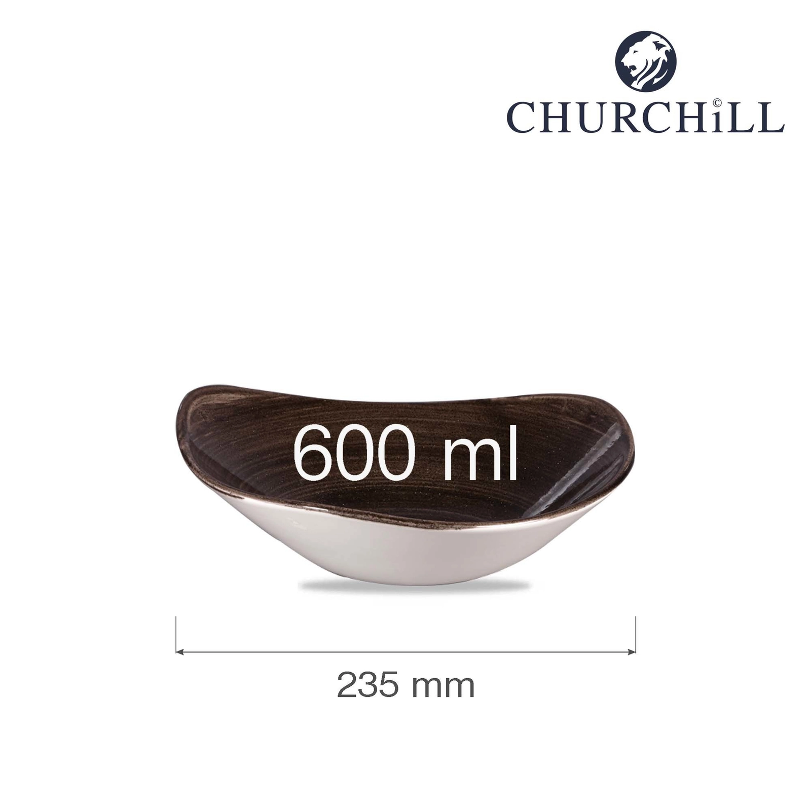Miska trójkątna, Ø235 mm | CHURCHILL, Stonecast Patina Iron Black