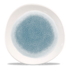 Talerz płytki o organicznym kształcie, Ø286 mm | CHURCHILL, Raku Topaz Blue