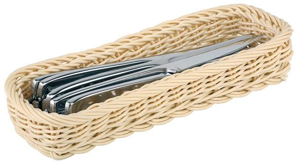 Koszyk na sztućce z polipropylenu 270x100x45 mm, beżowy | APS, Economic