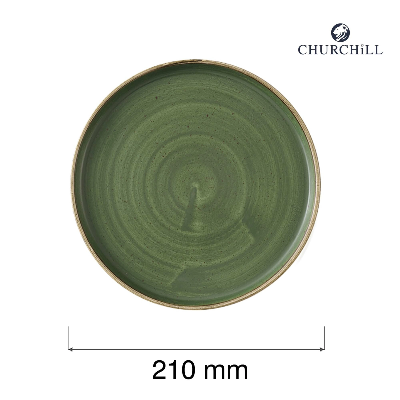 Talerz płytki z rantem Ø210 mm, zielony | CHURCHILL, Stonecast Sorrel Green